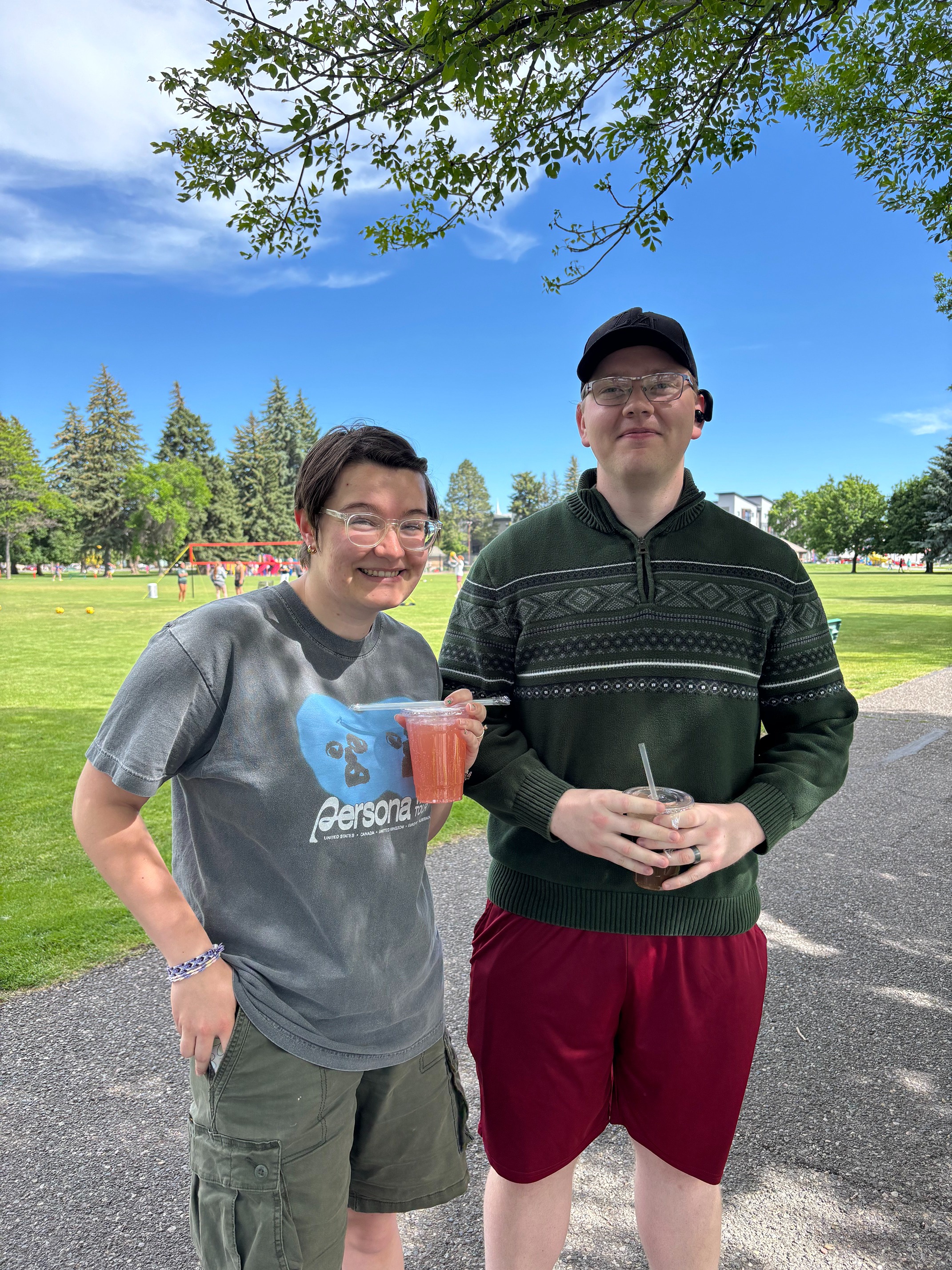 Customers with DRTY Sodas at the park